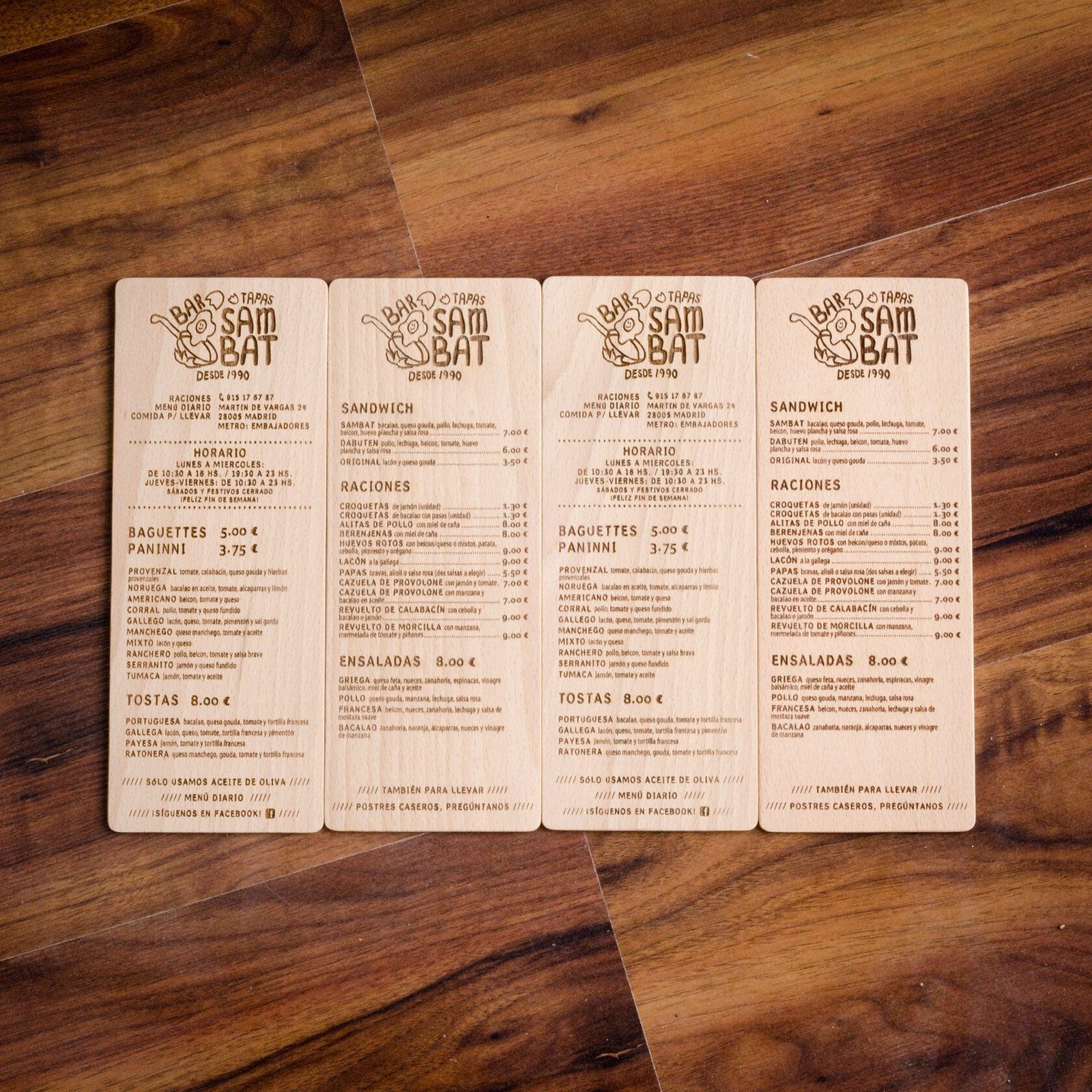 Cartas Bar Sambat, IDEÁTICA Madrid