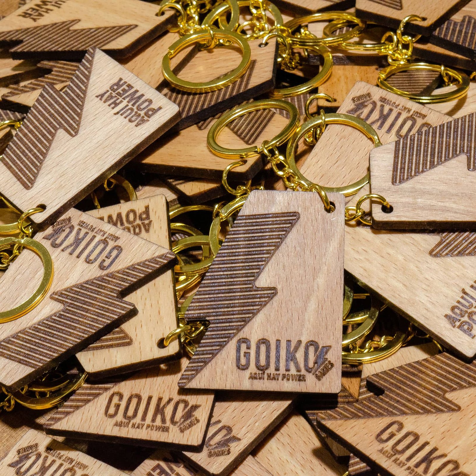 Llaveros evento corporativo GOIKO, trabajo de IDEÁTICA