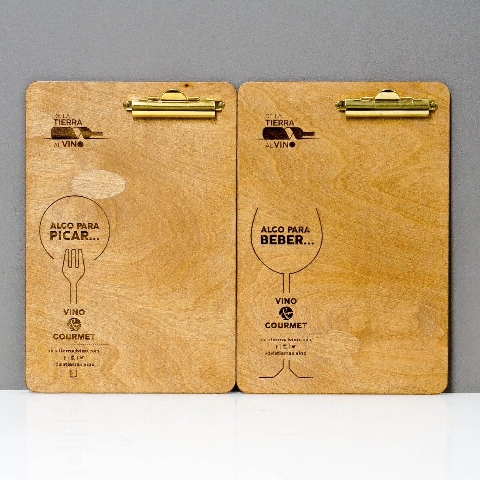 Portacartas para restaurante DE LA TIERRA AL VINO, IDEÁTICA Madrid