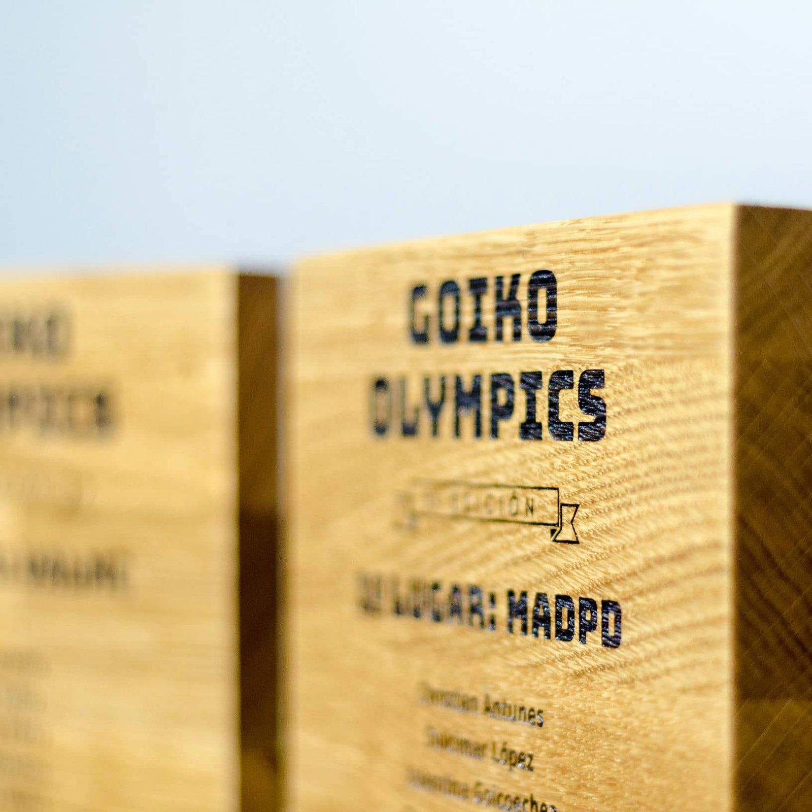 Trofeos corporativos para GOIKO, IDEÁTICA Madrid